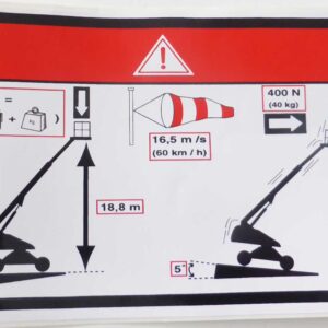Aufkleber: Traglast Windgesch. B=160 H==100 mm