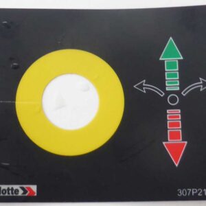Aufkleber Haulotte Not-Aus und Lenkung B= 130 H=100 mm